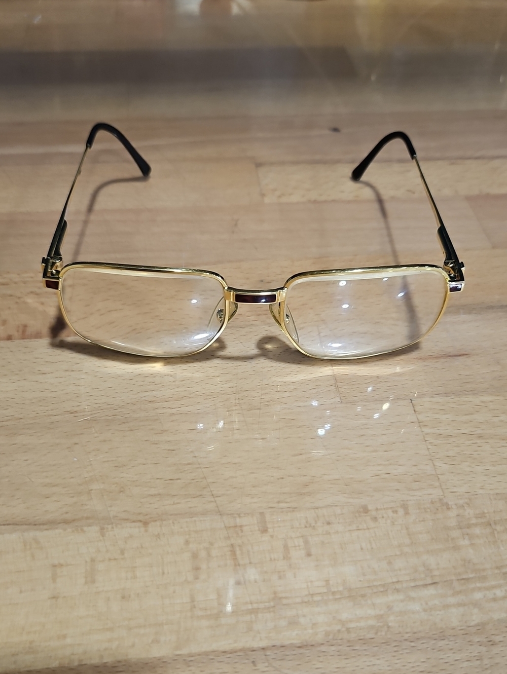 Vintage Alfred Dunhill 6057 Gold & Bordeaux Reading Glasses +2.50 Diopter
